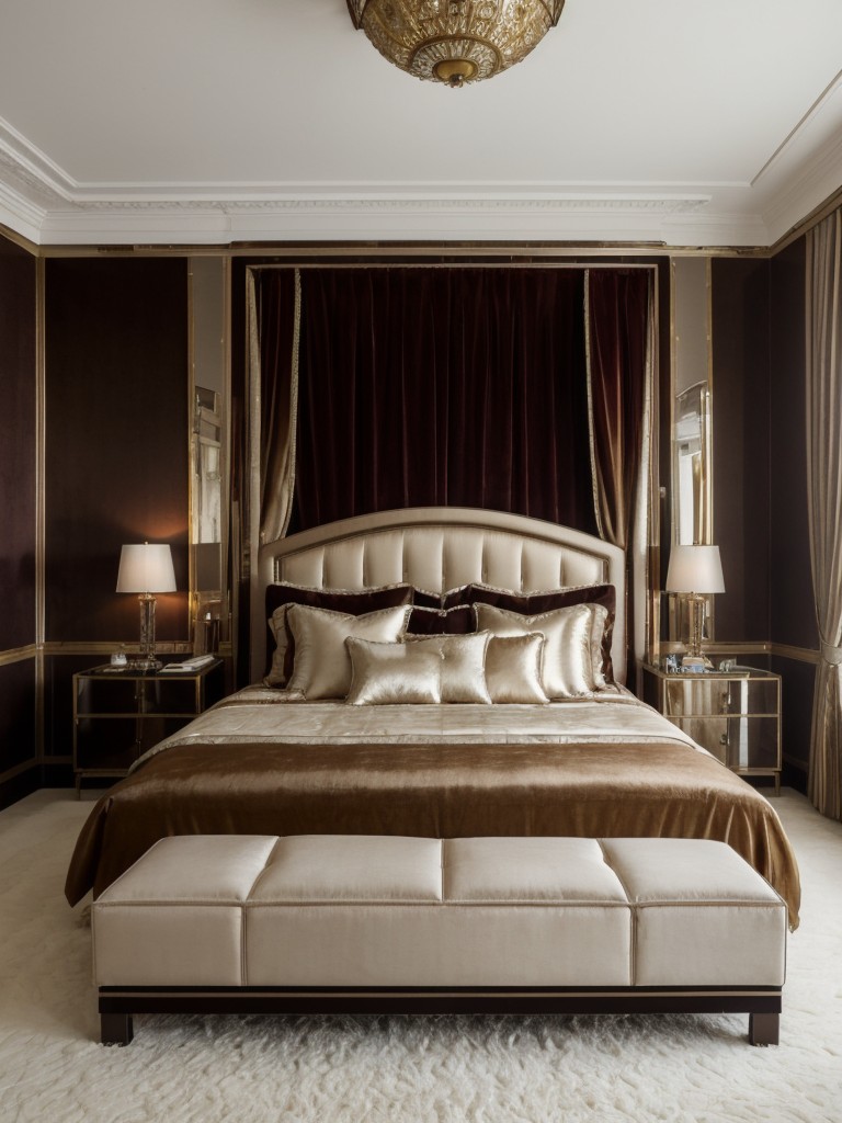 Luxe Art Deco Bedroom Style. Elevate your space with opulent materials for a glamorous touch.