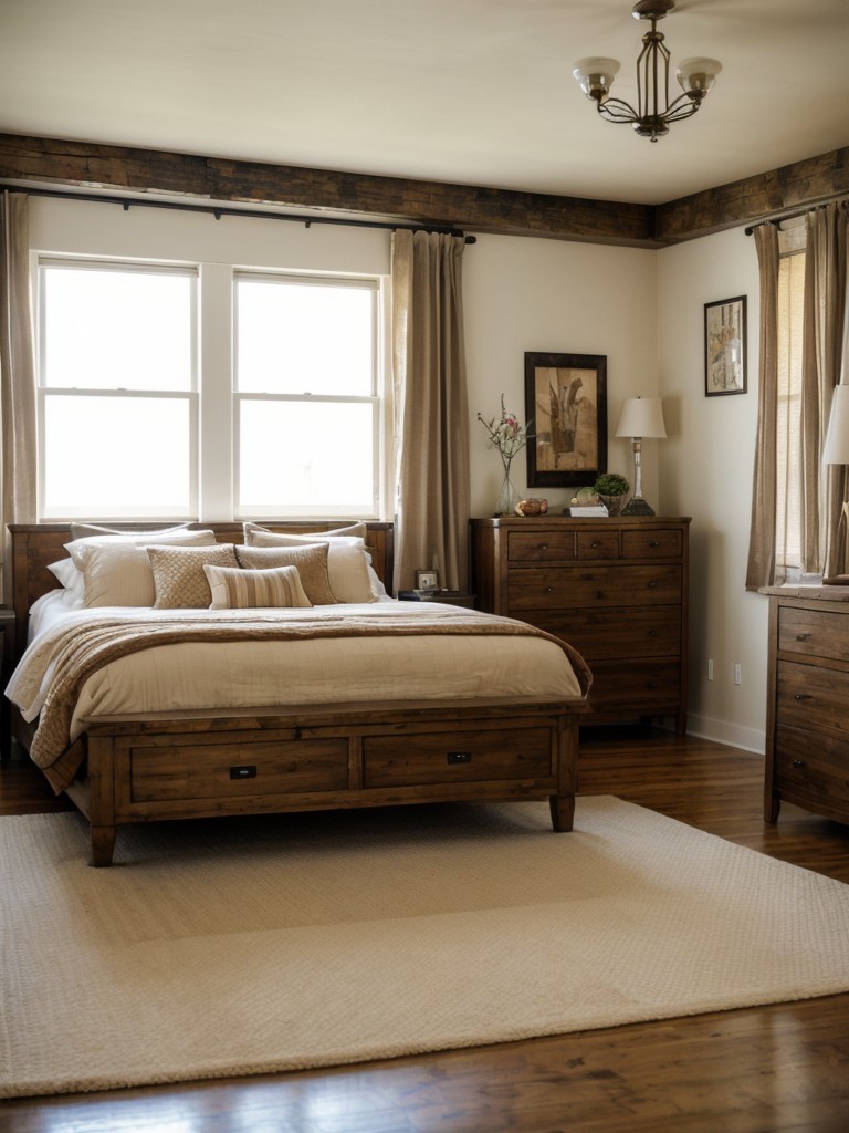 Rustic meets Art Deco: Elevate your apartment bedroom with style!