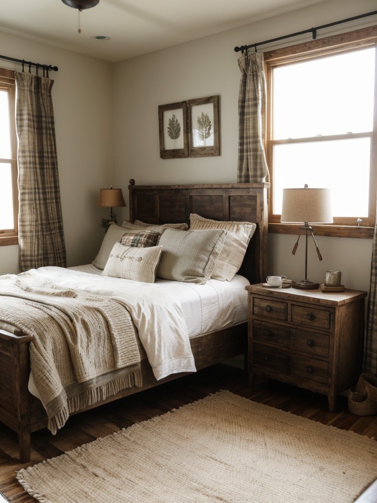 Create a Vintage Farmhouse Bedroom: Warm and inviting Art Deco-inspired apartment.