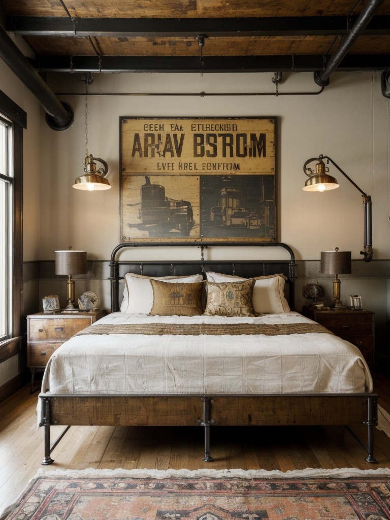 Retro-Industrial Dream: Art Deco Bedroom Decor Inspiration