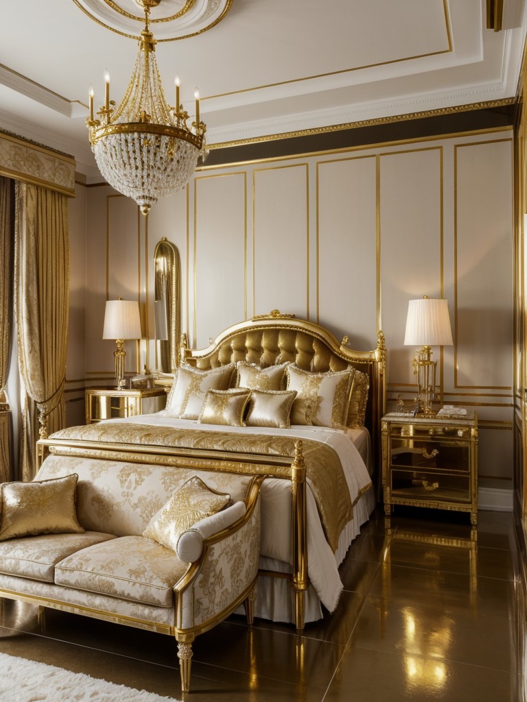 Opulent Art Deco Bedroom: Gilded Accents for Luxe Living