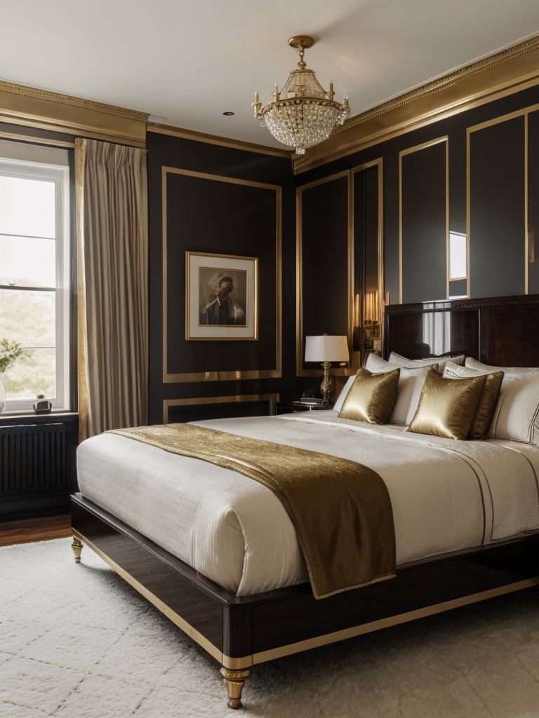 Luxury Apartment Chic: Art Deco & Masculine Bedroom Decor.