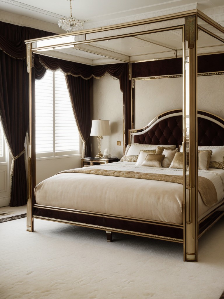 Art Deco Bedroom Bliss: Create a Luxurious Oasis with Canopy Beds and Velvet Upholstery