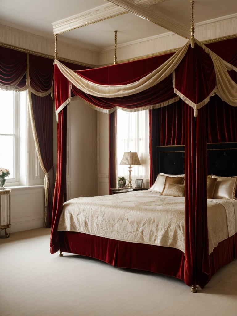 Roaring 20s Glam: Elevate your bedroom with a plush canopy for a touch of luxury!