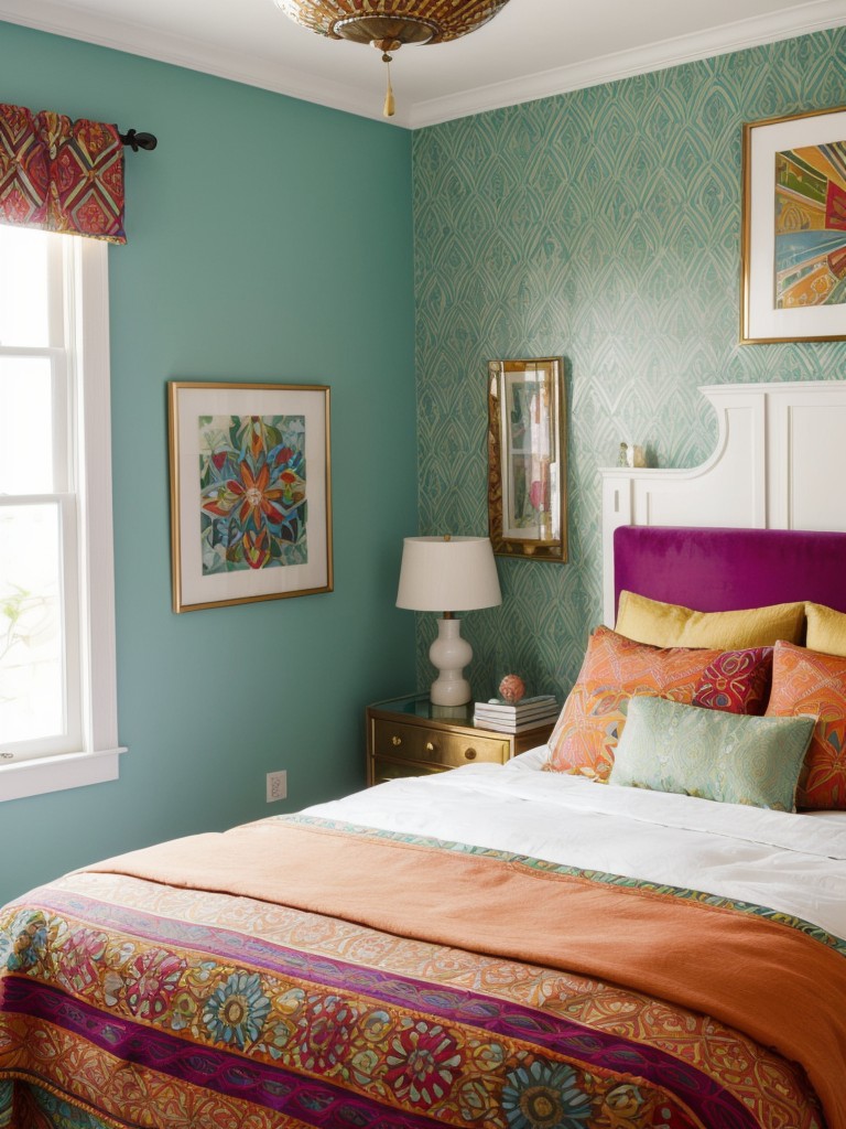 Art Deco Glamour: Transform Your Bedroom into a Vibrant Oasis!