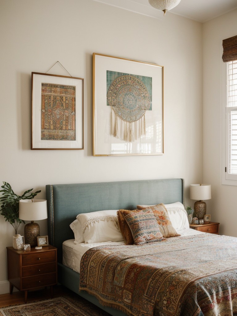 Boho Art Deco Apartment Vibes: Vintage meets modern in your dreamy bedroom.