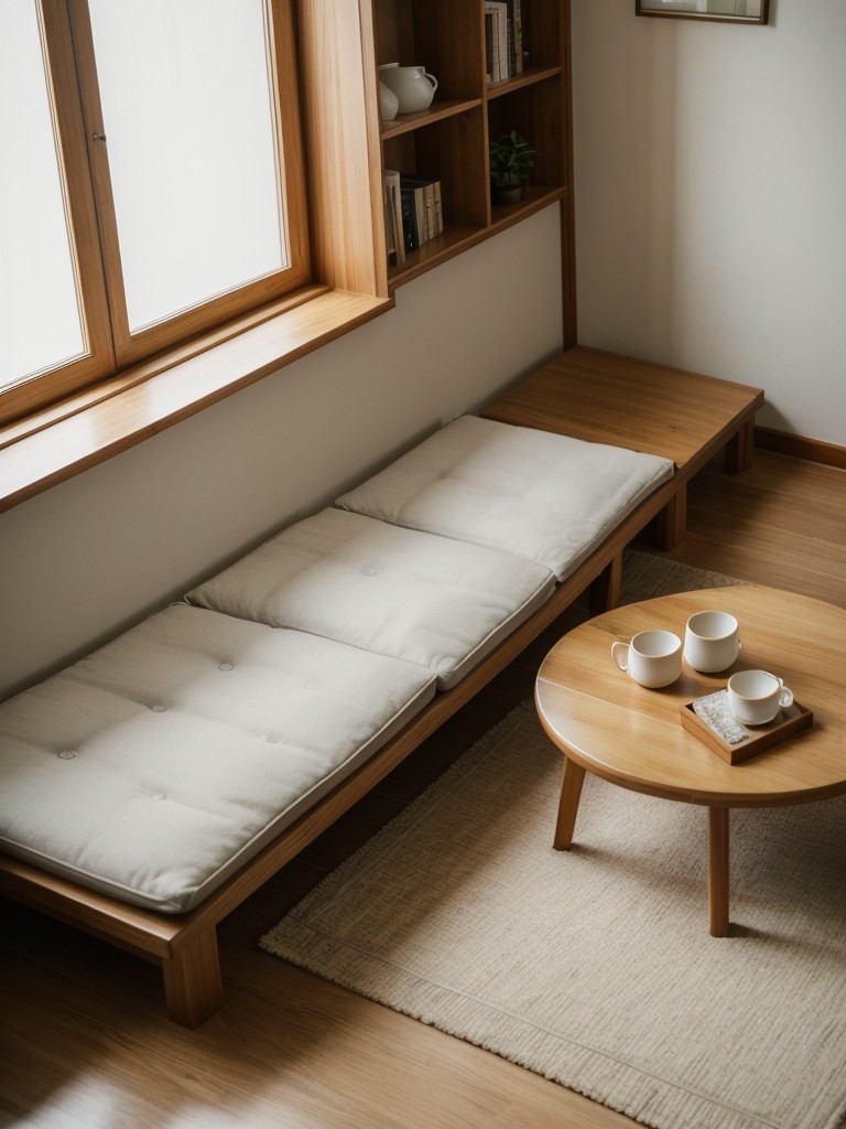 Zen-inspired apartment: Create a serene tea corner for relaxation.