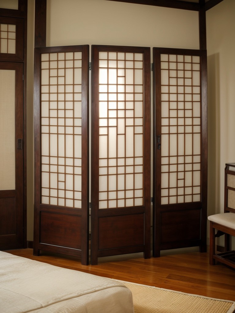 Create a Serene Asian Oasis with a Bedroom Screen Divider