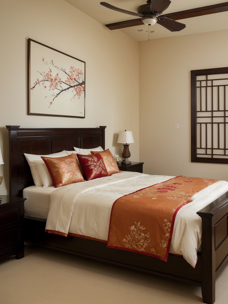 Artistic Asian-Inspired Bedroom Decor: Elevate your apartment with elegant cultural accents!