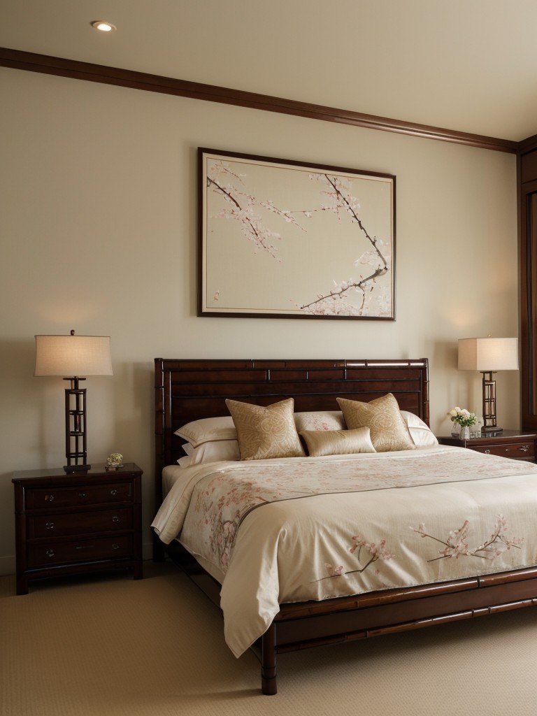 Create an Elegant Asian-Inspired Bedroom with Nature-Inspired Decor!