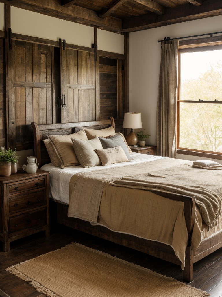 Rustic Farmhouse Vibes: Elevate Your Apartment with Asian-Inspired Bedroom Decor.