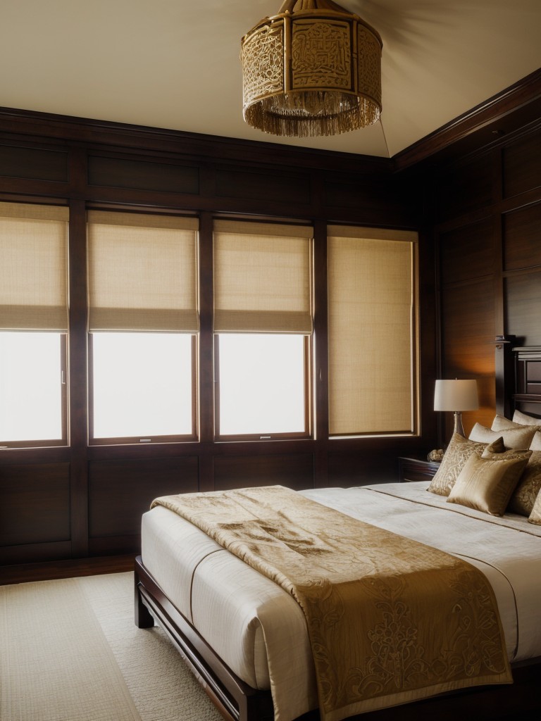 Create a Luxurious Asian Bedroom with Silk and Bamboo Window Coverings