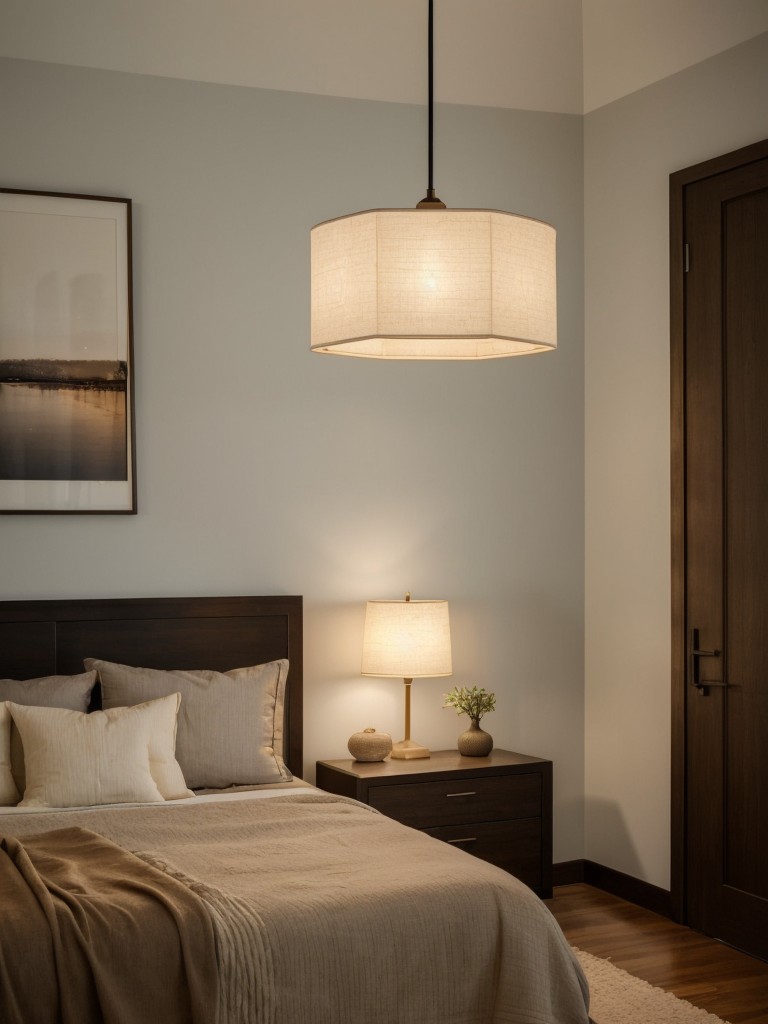 Create an Asian-inspired bedroom with low-profile lighting fixtures