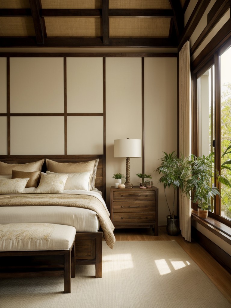 Create an Asian-inspired apartment with serene bedroom decor!