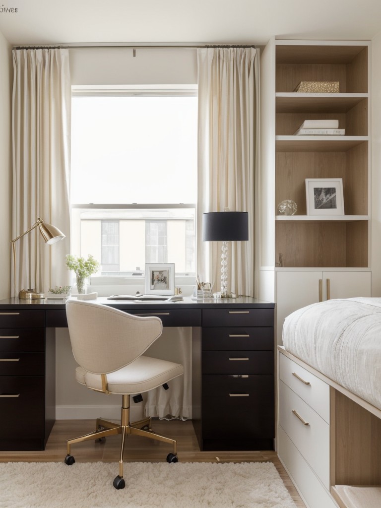 Sparkling Desk Area: Work in Style from Your Bedroom