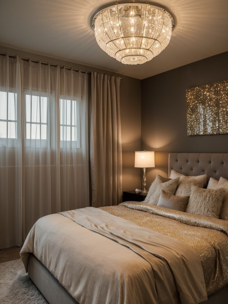 Sparkling Bedroom Ambiance: Elevate Your Apartment with Cozy Glam!