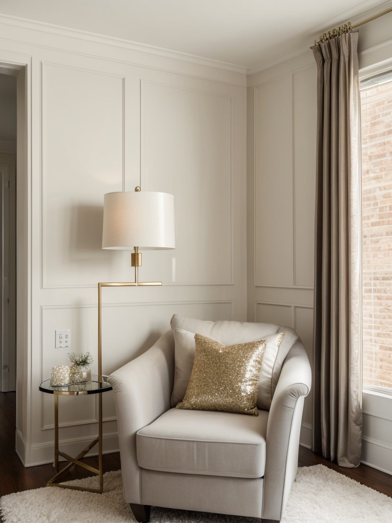 Sparkle Up Your Apartment: Create a Cozy Glam Bedroom with a Chic Seating Area