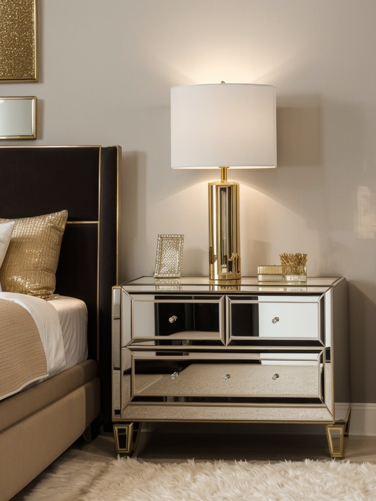 Glam up your space with metallic accents for a contemporary apartment.