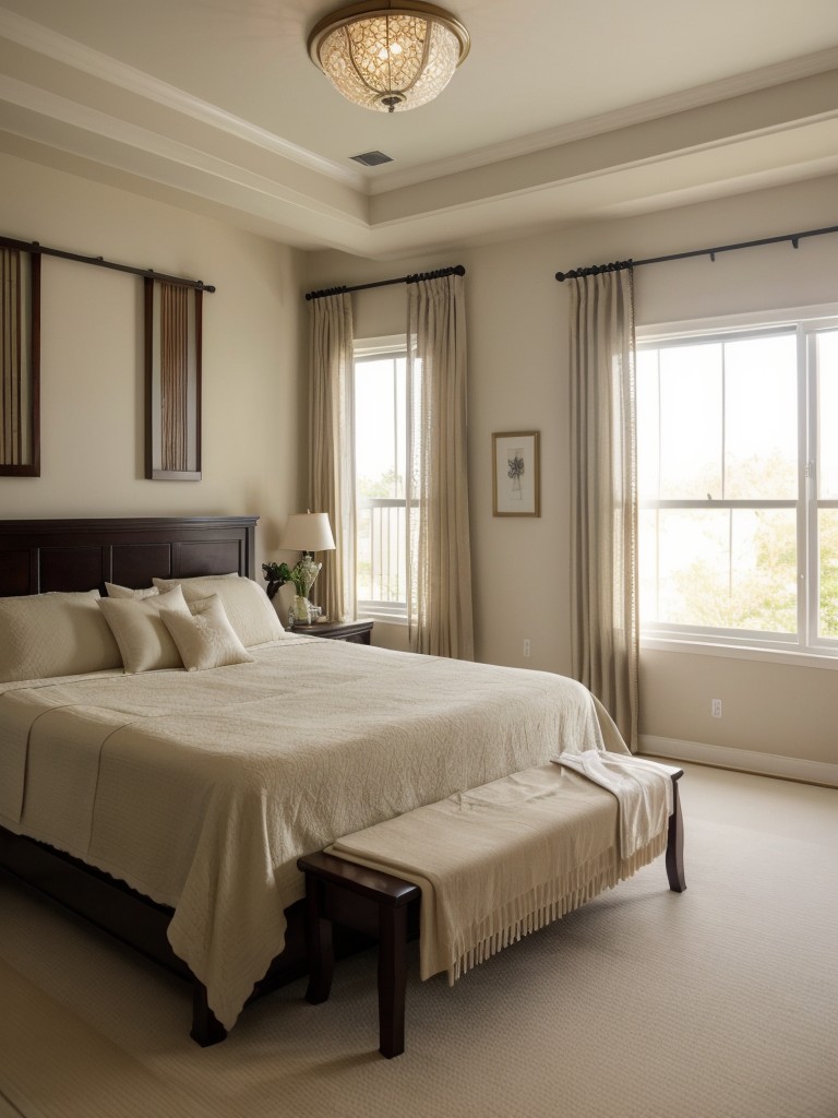 Create a Serene Asian-inspired Bedroom with Sheer Curtains!