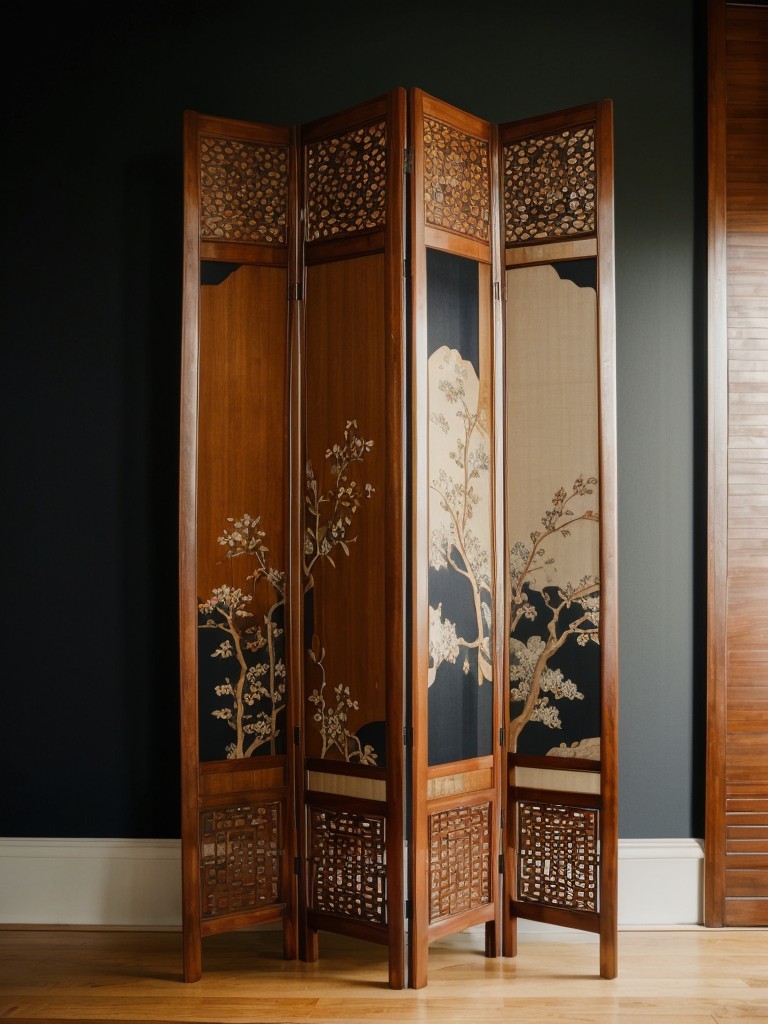 Elegant Asian Bedroom Decor - Transform Your Space with a Stunning Folding Screen!