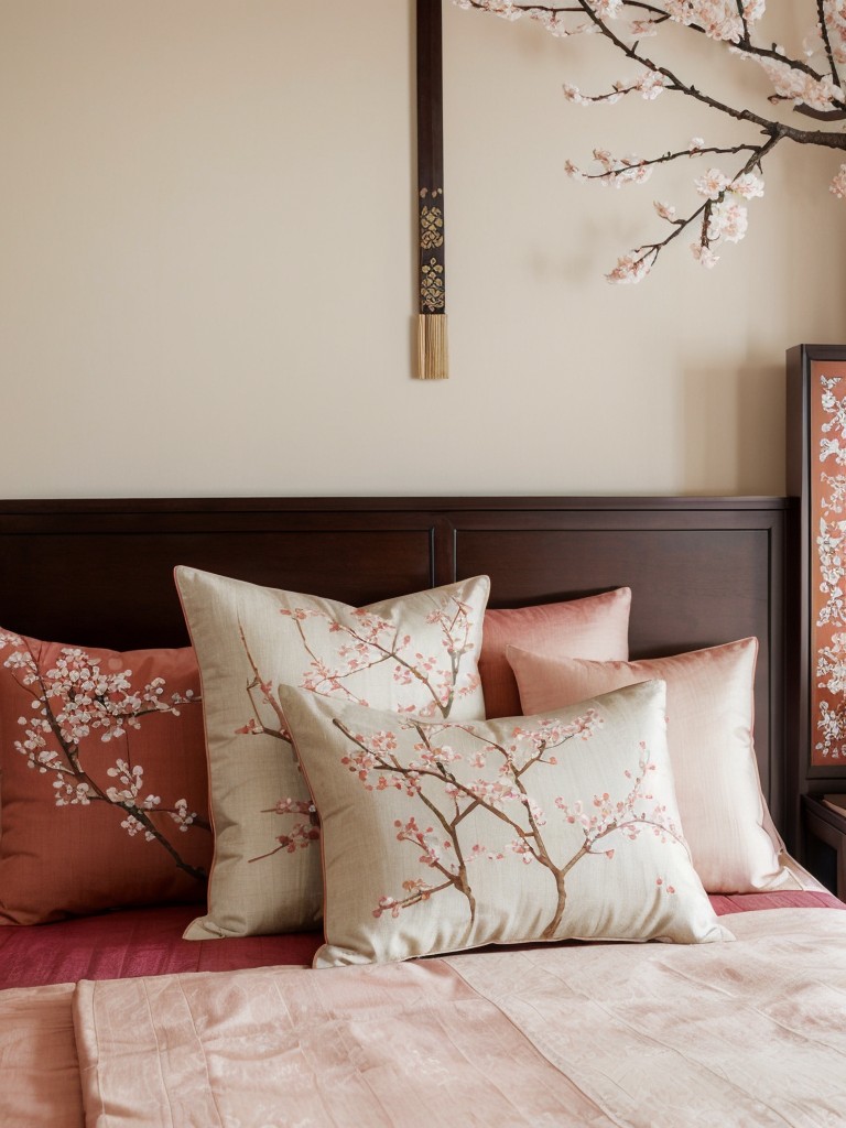 Asian-inspired apartment: Add pops of color with cherry blossom accents!