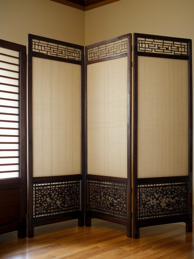 Stunning Asian Bedroom: Add Authenticity with a Folding Screen Headboard