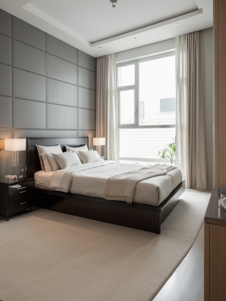 Modern Asian-Inspired Apartment: Sleek and Futuristic Bedroom Decor Ideas