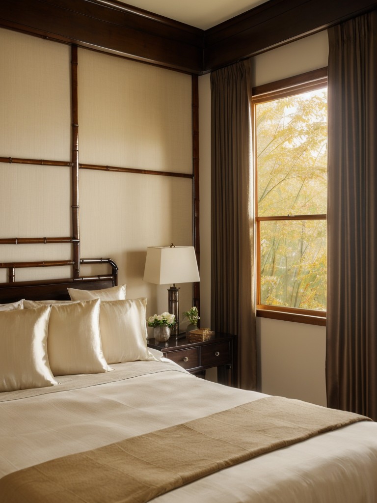 Timeless Asian Bedroom Decor: Serene Silk & Bamboo Bliss