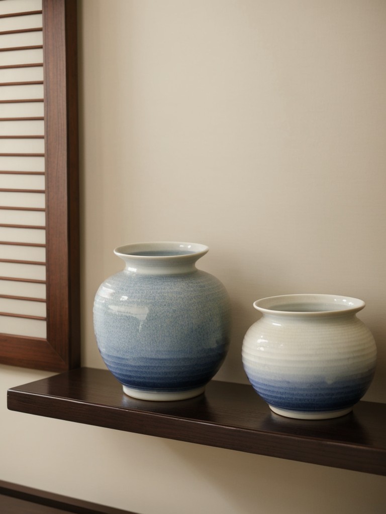 Authentic Asian Decor: Showcasing Japanese Ceramics for a Serene Apartment