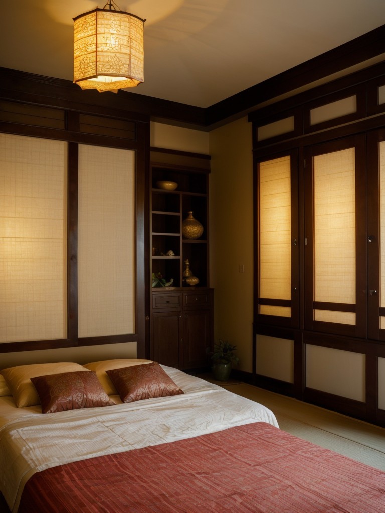 Create Asian-Inspired Tranquility in Your Bedroom with Soft Lighting