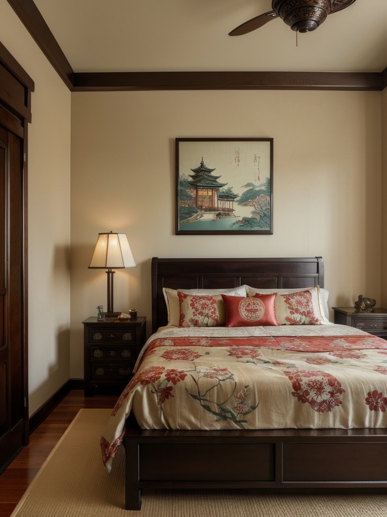 Eastern-inspired bedroom decor to showcase Asian artistry.