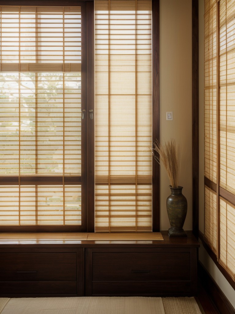 Create an Eastern-inspired oasis with woven blinds and rice paper screens for your apartment!