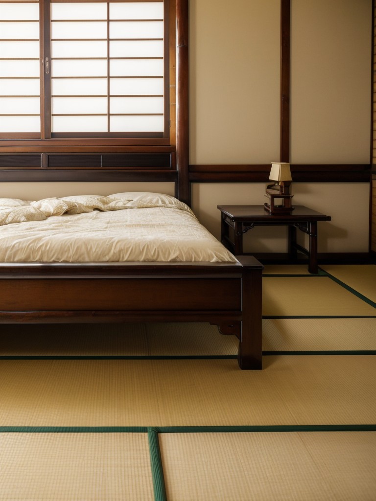 Japanese-inspired apartment vibes: Tatami flooring & bamboo bedframe