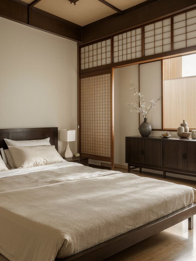 Japanese-inspired Zen Bedroom Decor: Find serenity with minimalist furnishings and clean lines.