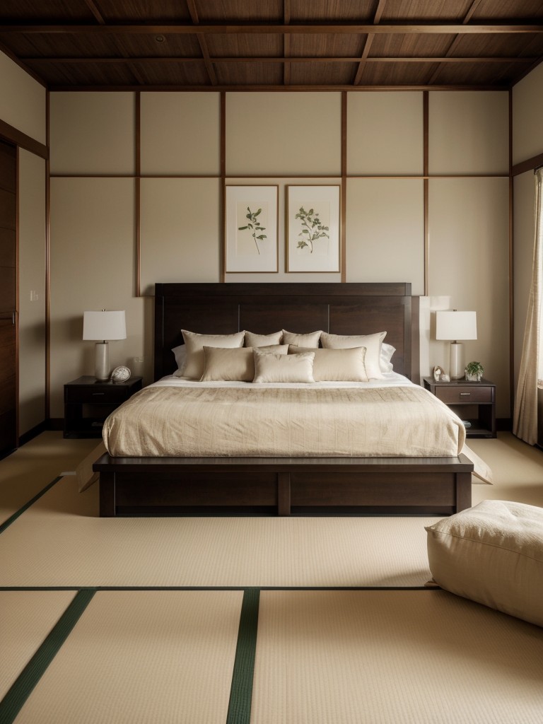 Serene Japanese-inspired decor for a calming apartment vibe