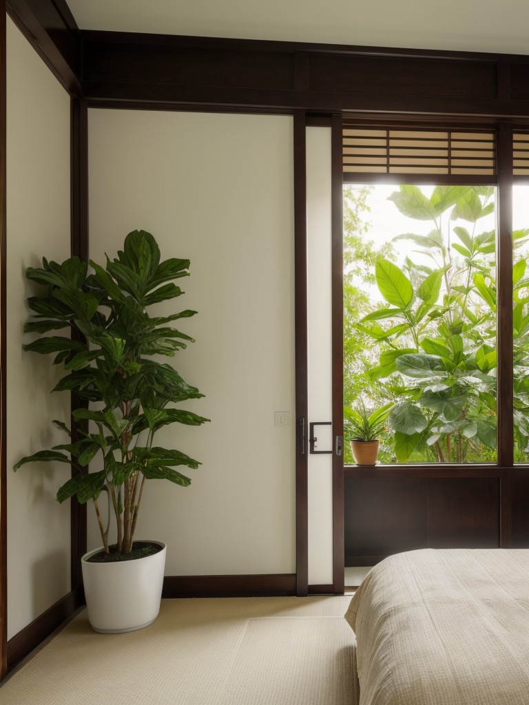 Stylish Apartment Inspired by Asian Bedroom Decor and Nature's Greenery!