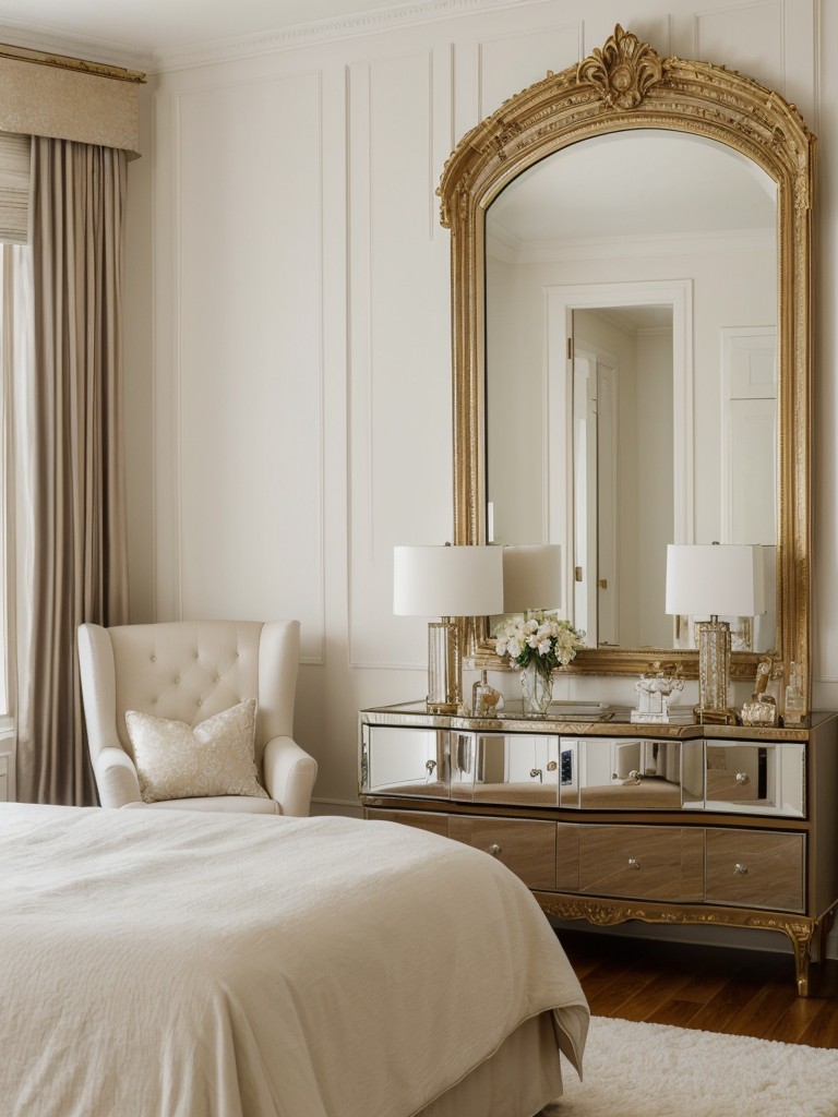 Get Hollywood Glam Vibes: Bedroom Decor with Stunning Wall Mirror