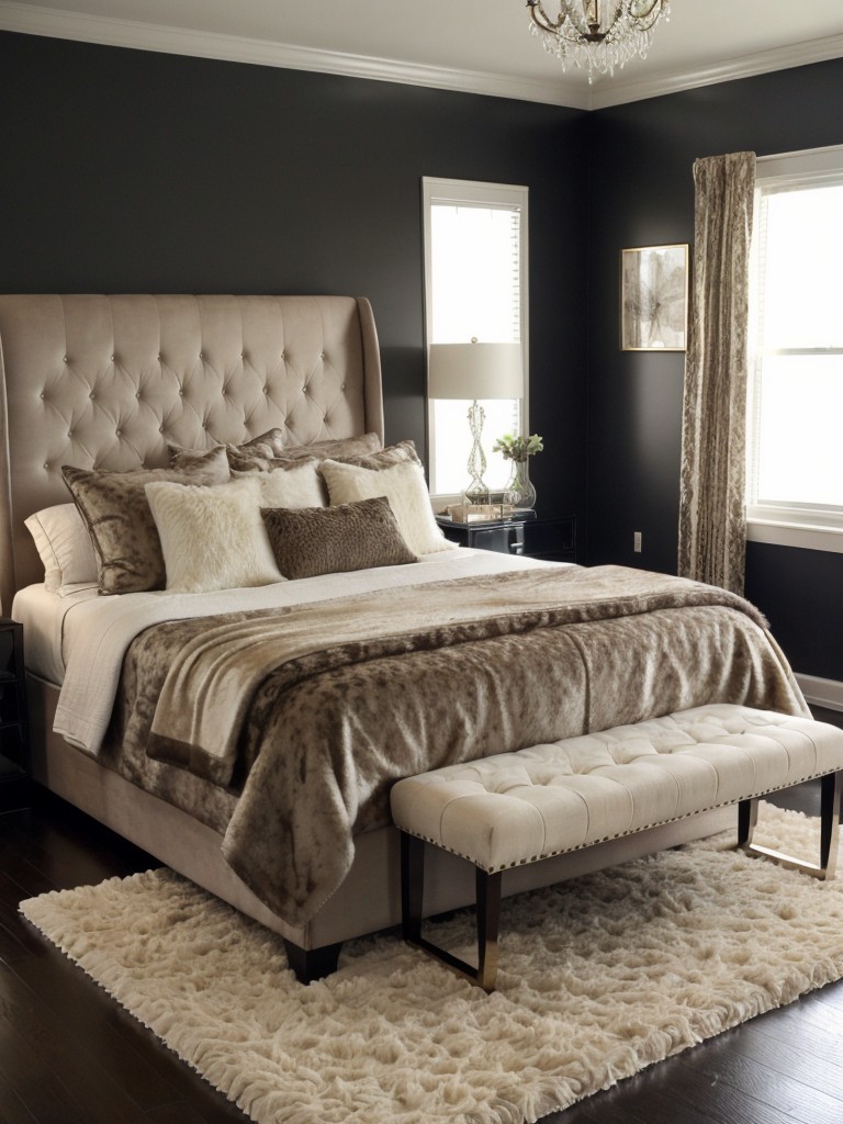 Luxe Up Your Bedroom: Glam Decor with Plush Area Rugs!