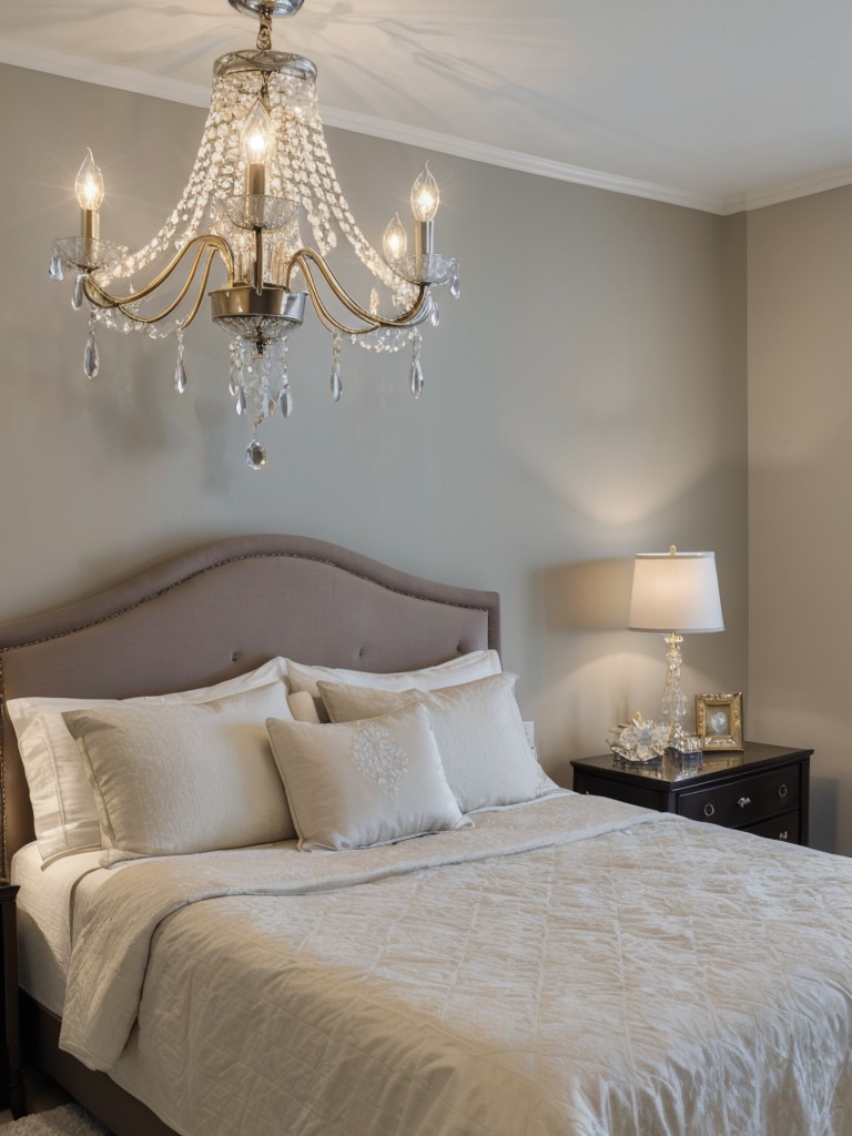 Create a Glamorous Bedroom Oasis with Crystal Chandeliers.