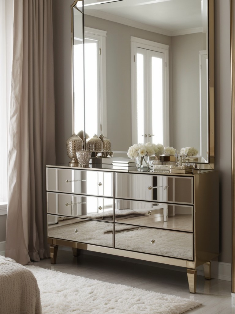 Stunning Mirror: Elevate Your Bedroom with Glamorous Decor