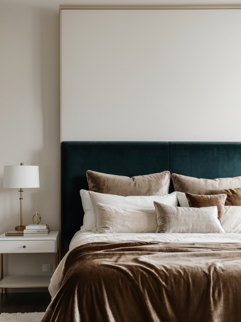 Velvet Headboard: Luxurious Touch for Serene Scandinavian Bedrooms