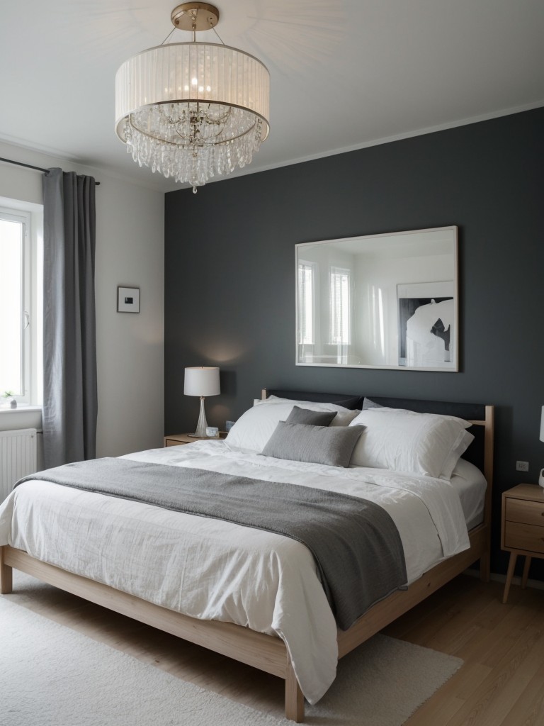 Chic Scandinavian Apartment: Transform Your Bedroom with a Stunning Chandelier!