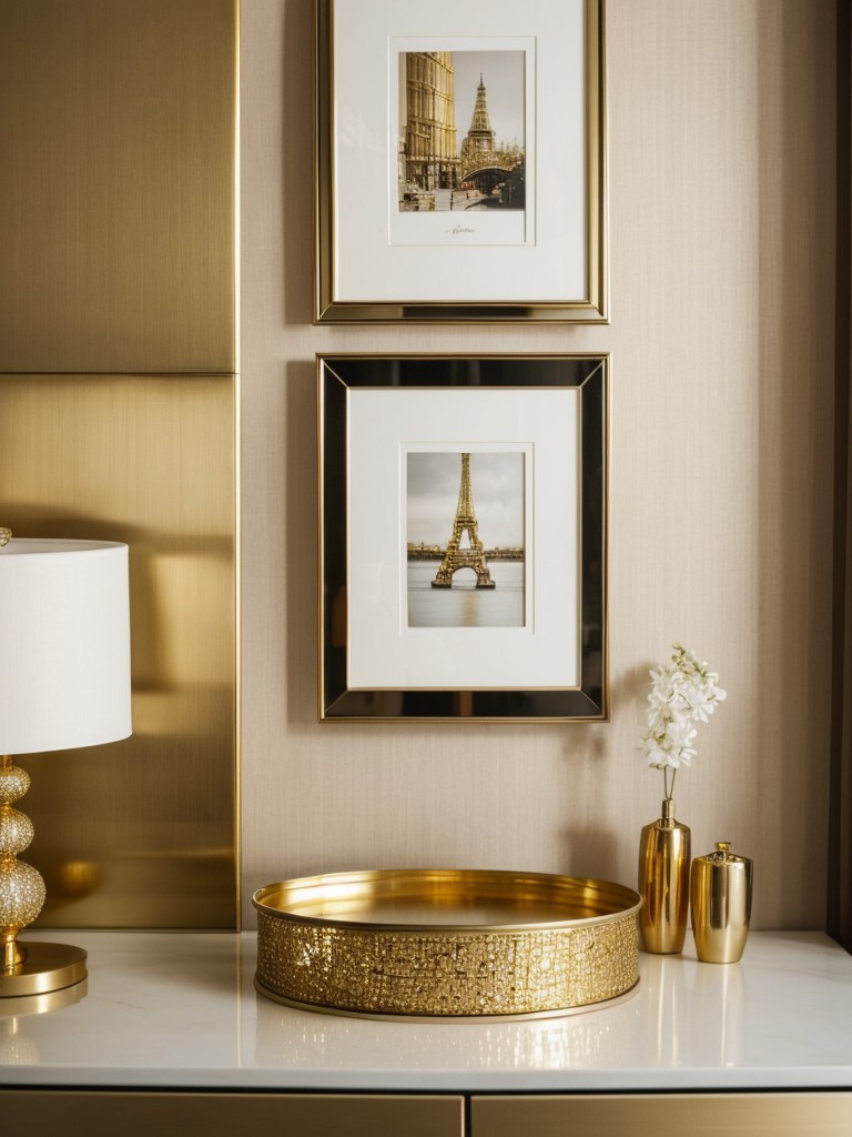 Glam up your bedroom with metallic decor! Ideas and inspiration for a luxe apartment.