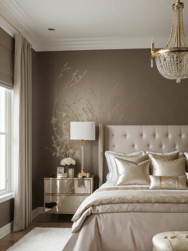 Chic Apartment Ambience: Transform Your Bedroom with Luxe Wallpaper!