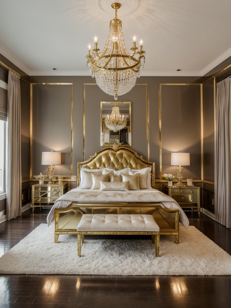 Make your apartment a stylish sanctuary: Glam bedroom décor ideas with metallic accents