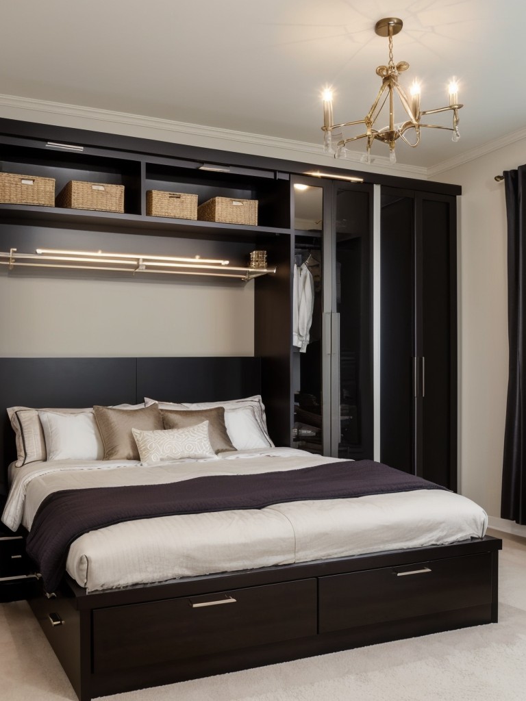 Chic Storage Solutions: Amp up your apartment with clever built-ins for a stunning bedroom!