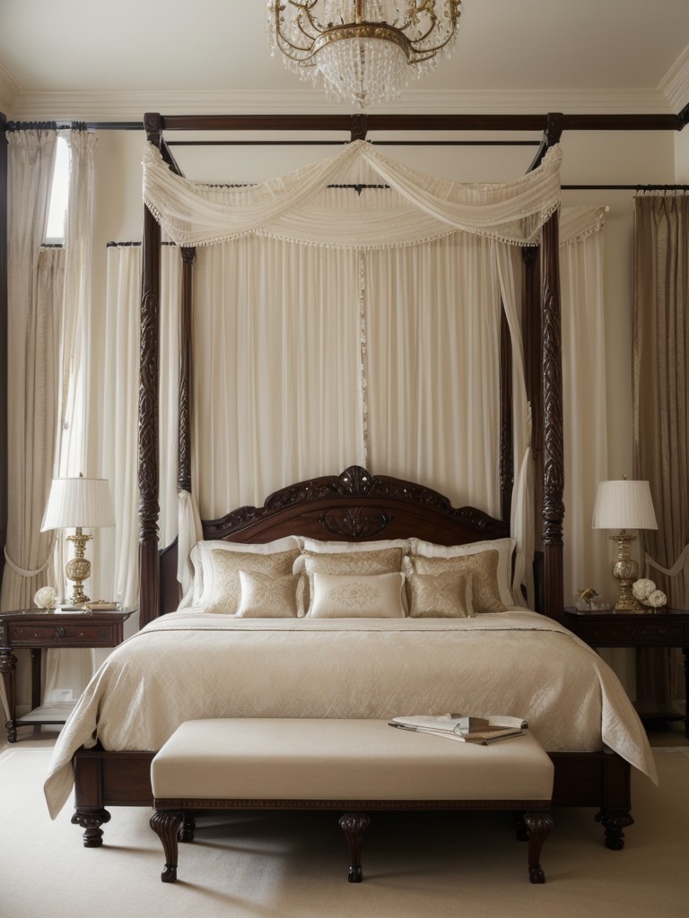 Chic Bedroom Inspiration: Transform Your Apartment with a Stunning Four-Poster Bed