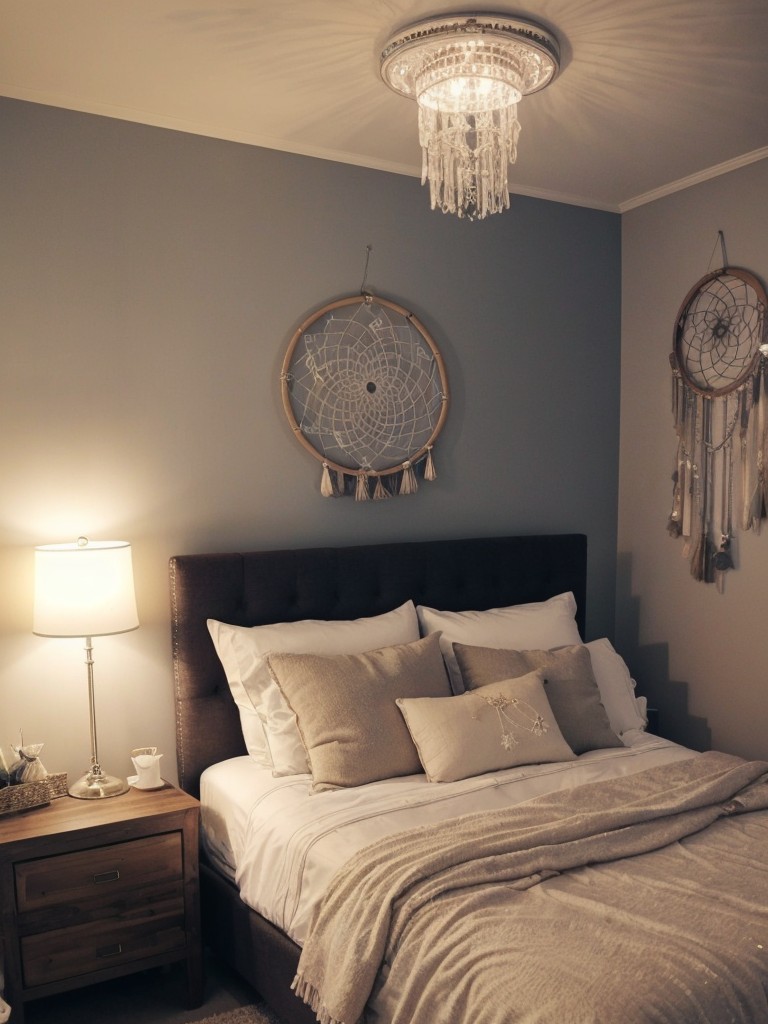 Whimsical Apartment Bedroom Decor: Fairy lights, dreamcatchers, and quotes to inspire!