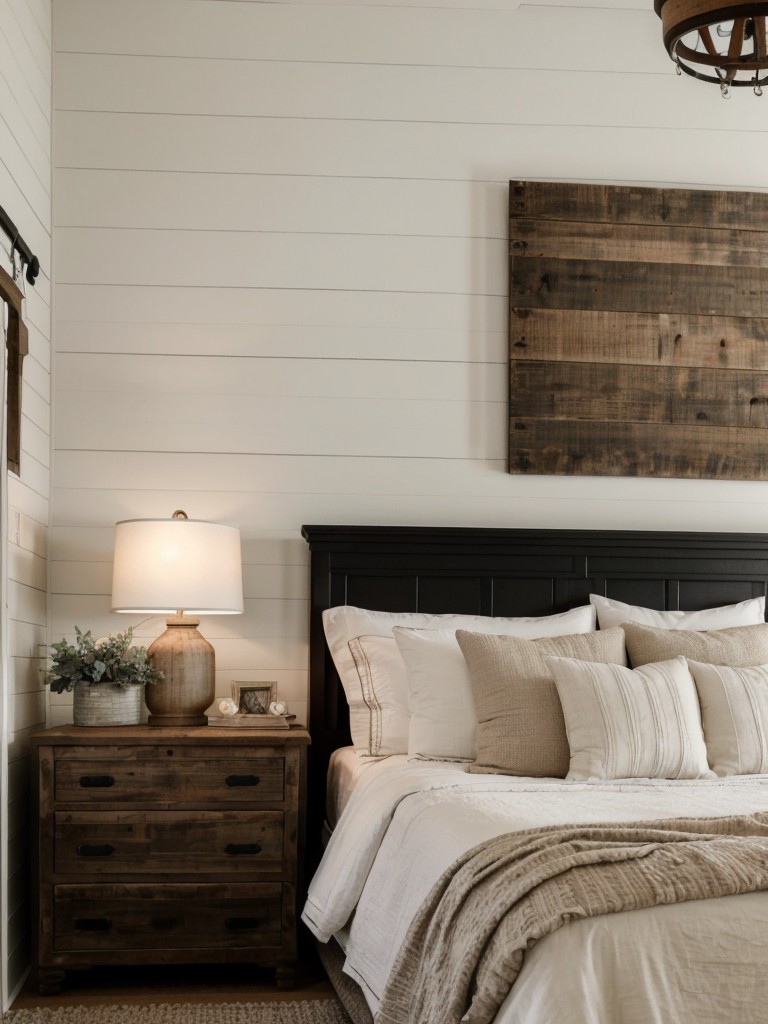 Modern Farmhouse Bedroom: Embrace Distressed Wood & Shiplap