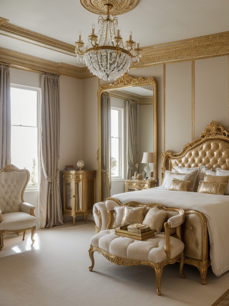 Opulent Apartment Upgrade: Glam Up Your Bedroom with Art and Mirrors!